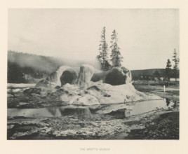 The Grotto Geyser, page, photomechanical print, photographer: Frank Jay Haynes, Yellowstone