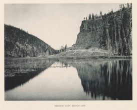 Obsidian cliff, Beaver Lake, page, photomechanical print, photographer: Frank Jay Haynes,