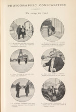 Cartoon about two men who lose their hats during a storm, Un coup de vent, page, photomechanical