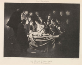 Anatomic lesson, Le leçon d'anatomie, page, photomechanical print, photographer: Alexandre, France,