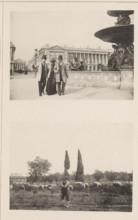 Proofs of the photosphere, Plate with two prints, above of two unknown men and an unknown woman by