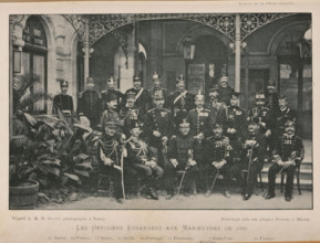 Group portrait of foreign officers, Les Officiers Étrangers aux Maneuvers de 1895, page,