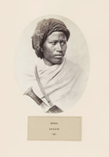 Portrait of an unknown man from the region of Sonai in Assam, photograph, page, number: '(33)',