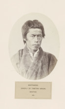 Portrait of an unknown man from Bhutan, photograph, page, inscription: 'BHOTANESE., CHIEFLY OF