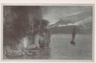 Am Gardasee, View of Lake Garda, page, photomechanical print, monogram: 'BX', inscription:
