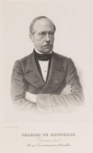 Charles de Brouckere, Reproduction of a photograph of a portrait of Charles de Brouckère, print,