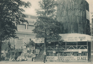 View of a tree trunk at the Antwerp World Exhibition in 1894, Arbre de Californie, Exposition