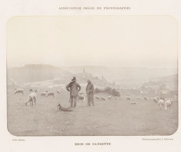 Landscape with sheep herders, Brin de causette, page, photomechanical print, inscription: