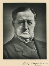 The right honorable Henry Chaplin, photograph, page, inscription: '55. Baker St. London, W.',