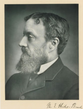 The right honorable sir Michael Edward Hicks-Beach, photograph, page, inscription: '17, Baker St,