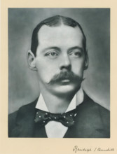 The right honorable the late lord Randolph Spencer Churchill, photograph, page, annotation,
