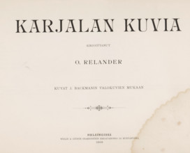 Karjalan kuvia, book, inscription: 'SEPT, 1995', photographer: Impi Backman, writer (clerical