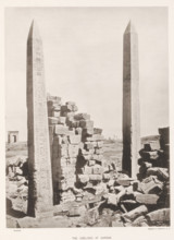 The obelisks at Karnak, page, photomechanical print, number: 'Plate XL', Karnak, cliché maker: