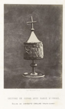 Ivory reliquary from Lavoûte-Chilhac, Custode en cuivre avec panse d'ivoire, photograph, page,