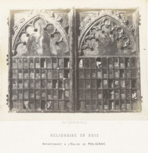 Wooden reliquary from a church in Polignac, Reliquaire en bois, photograph, page, number: 'PL. 26
