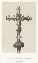 Cross of the weavers, from Saugues, Croix des tisserands de Saugues, photograph, page, number: 'PL.