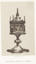 Reliquaire argent et vermeil, Silver reliquary from a church in Gazac, photograph, page, number: