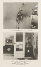 Gun-boat 'Akagi' showing the damage to the shield of the stern fourth gun, Damage on the Akagi as a