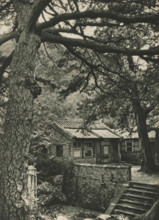 View of a house among trees, page, photomechanical print, photographer: Donald Mennie, Beijing,