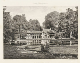 View of Le Hameau de la Reine at Versailles, Le Petit Trianon, page, photomechanical print,