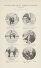 Un coup de vent, Cartoon about two men who lose their hats during a storm, page, photomechanical