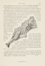 Photo reproduction of a drawing depicting a reclining man, reproduction, page, photomechanical