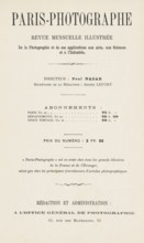 Paris-Photographe première année 1891 No 9, page, magazine, 1891, paper, engraving, printing,