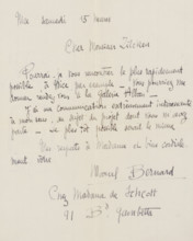 Letter to Philip Zilcken, letter, writer (clerical worker): Marcel Bernard, Nice, in or before