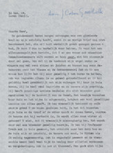 Letter to Johan Henri Gustaaf Cohen Gosschalk, letter, writer (clerical worker): Wally Moes, Laren