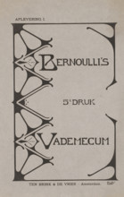 Cover of: Bernoulli's Vademecum, 1902, wrapper, photomechanical print, collector's mark: 'R:MVS.',