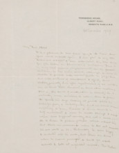 Letter to Richard Roland Holst, letter, writer (clerical worker): Charles Ricketts, London, 1876 -