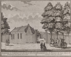 Photo reproduction of a print of the Spaarrijk country estate in Haarlem by Hendrik de Leth,