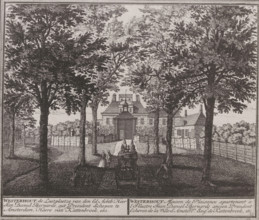 Photo reproduction of a print of a view of the country estate Westerhout in Beverwijk by Hendrik de