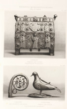 13th-century French reliquary, a 12th-century part of a bishop's staff and a 13th-century sculpture