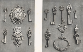 Various 16th-century and 17th-century keys, at the Exposition Rétrospective of 1877 in Lyon,