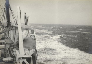 During the crossing from France to the United States, Atlantic Ocean, Storm from behind,