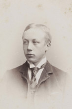 Portrait of a young man, album page, photograph, carte-de-visite, This photo is part of an album.,