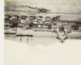 Harbor of Naples in the Santa Lucia neighborhood with oyster vendors' stalls in the foreground, S.