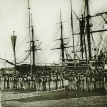 Soldiers in the port of Port Saïd for the opening of the Suez Canal, Egypt, Inauguration du Canal