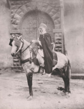 Officer on horseback, probably in Algiers, Algeria, photomechanical print, inscription: 'Officier A