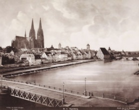 View of Regensburg, Germany, Regensburg, photomechanical print, number: 'Nr. 4.', cliché maker: