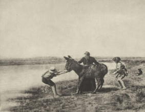 Obstination, Donkey refuses to walk, photomechanical print, photographer: J. Mantélier, cliché