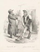 Man greets a one-armed street sweeper, Toujours bon là! Jamais les bras croisés, Recognizable