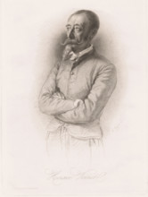 Portrait of Horace Vernet, print, printmaker: Léopold Massard, printer (person): Chardon ainé, F.,
