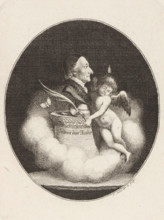 Bust of Johann Kaspar Lavater with a putto, print, printmaker: Jacob Merz, 1801 - 1807, paper,