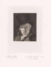 Portrait of an unknown man with a top hat, print, printmaker: Ernest Haets (signed by artist),