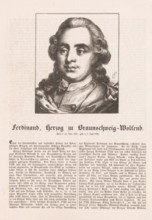 Portrait of Ferdinand Duke of Brunswick-Wolfenbüttel, Portraits of German monarchs, print, book