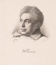Portrait of Alexander Haindorf, print, printmaker: Franz Thelen, 1847, paper, etching, height 248