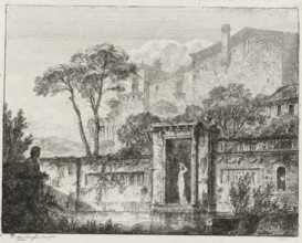 View of buildings and a woman in a passageway, Twenty-four landscapes, Vier und Zwanzig