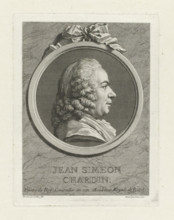 Jean Simeon Chardin, Portrait of Jean Baptiste Siméon Chardin, print, Bust and profile to the